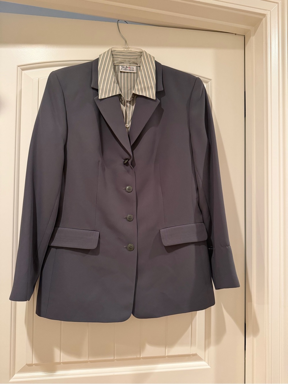 Covington Women's Gray Tailored Blazer with Notch Lapel